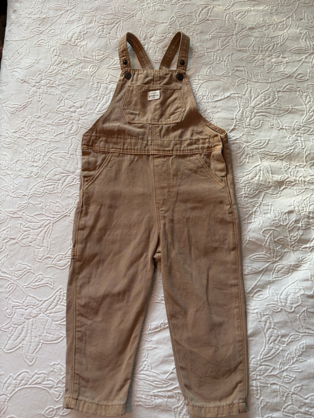 H&M Kids' Beige/Tan Adjustable Strap Overalls 2T